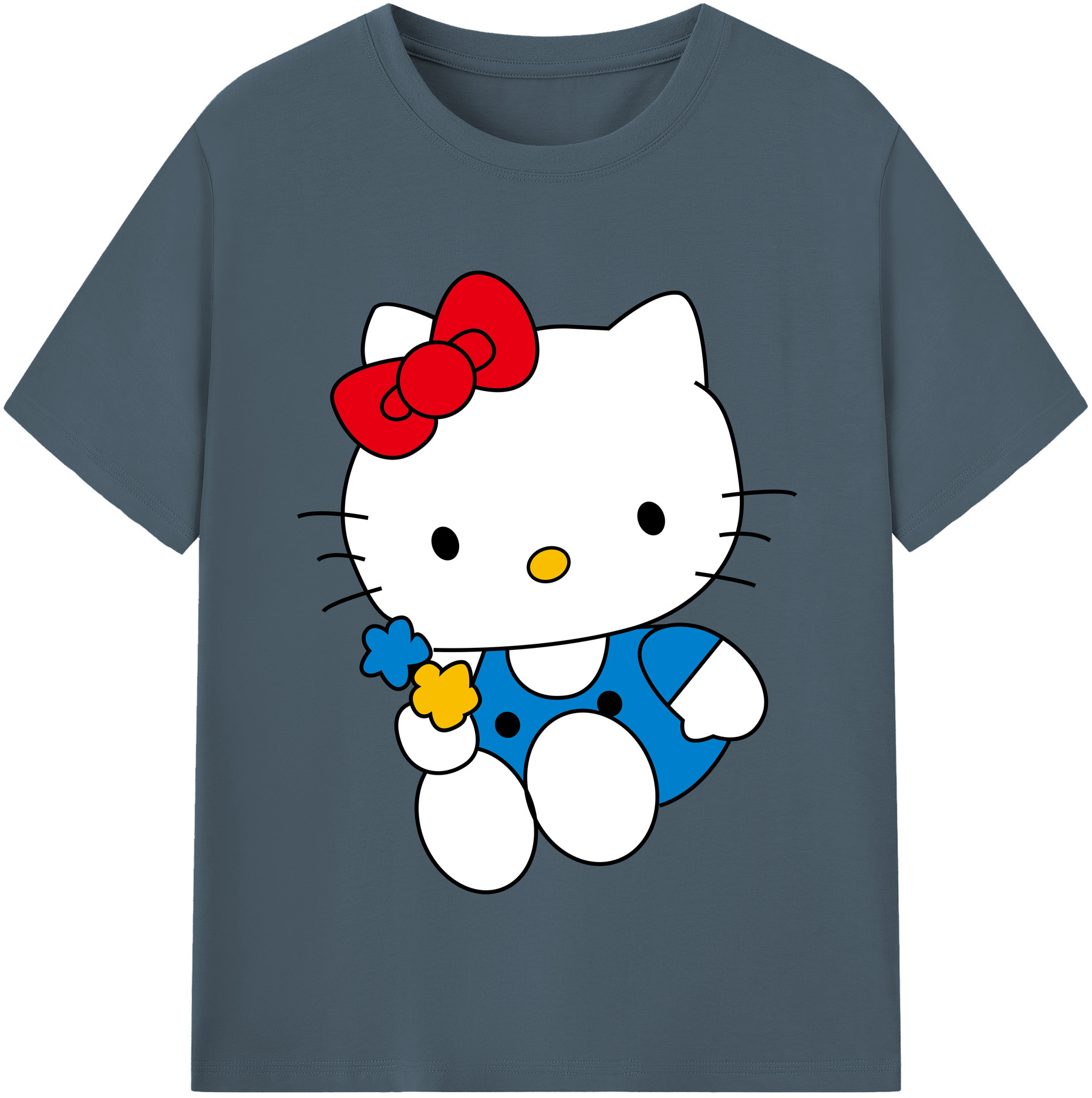 （画像用） Hello Kitty ハローキティ 綿100％半袖Tシャツ（フロントプリント）